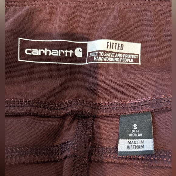 Women's fitted Carhartt work leggings, dark maroon size small - Picture 5 of 5